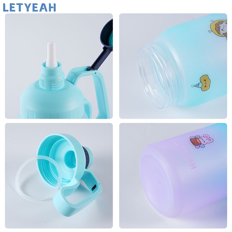 letyeah Botol minum 1800ml jumbo portable tahan bocor dengan sedotan / bpa free