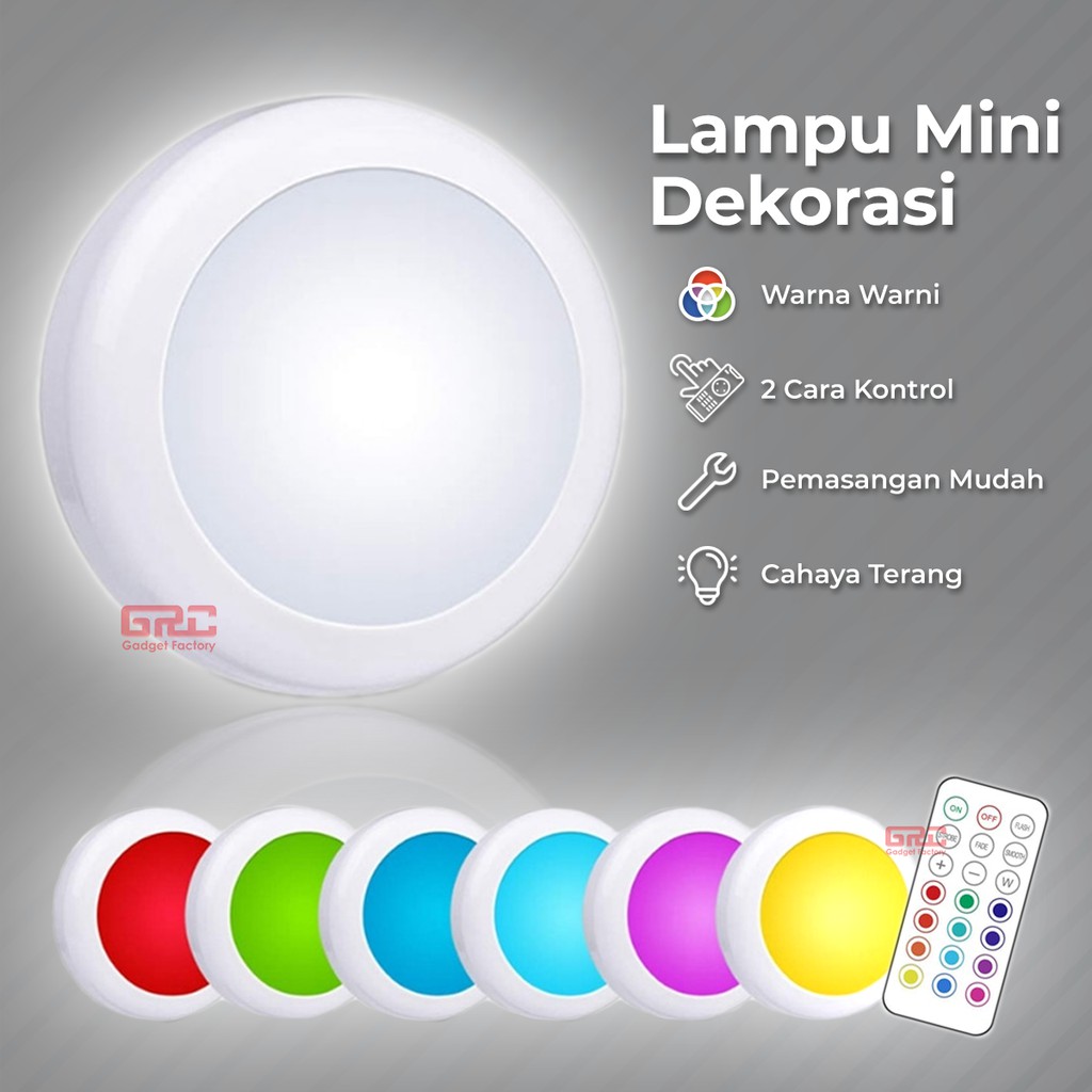 Lampu Tidur LED Sensor Sentuh Remote Lampu Dekorasi Dinding Lemari RGB