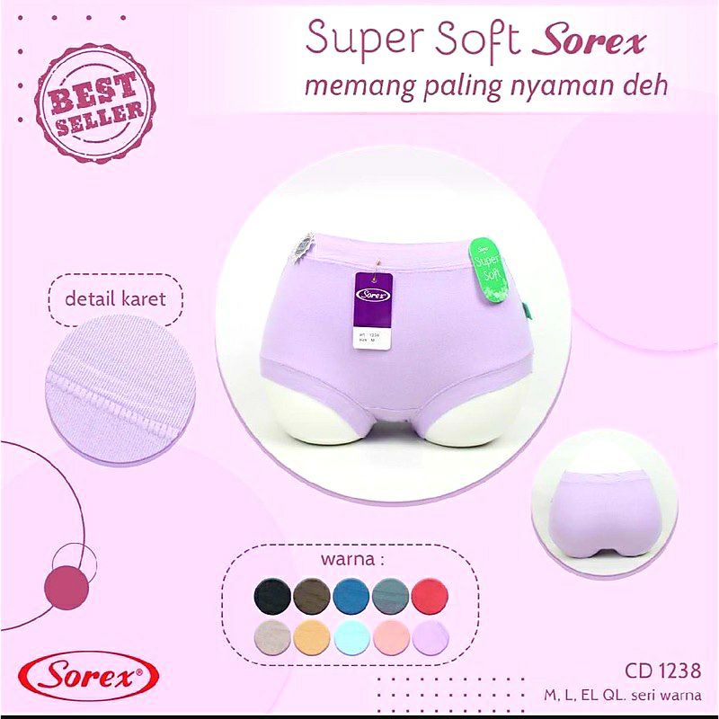 CELANA DALAM WANITA SOREX 1238 HARGA PER 1.Biji