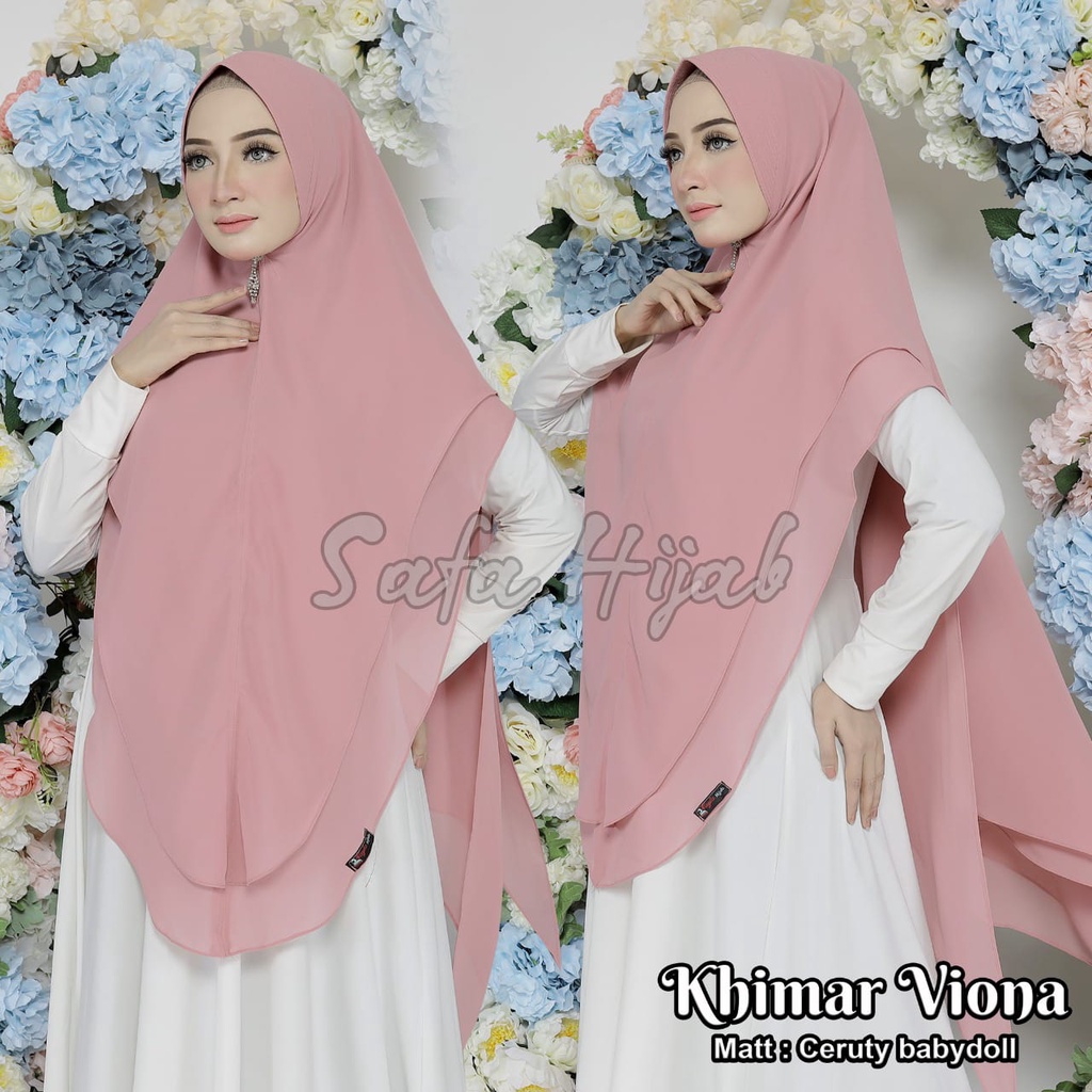 Khimar Syar'i Ceruty Babydoll Khimar 2 Layer Viona Khimar Oval 2 Layer Safa Hijab