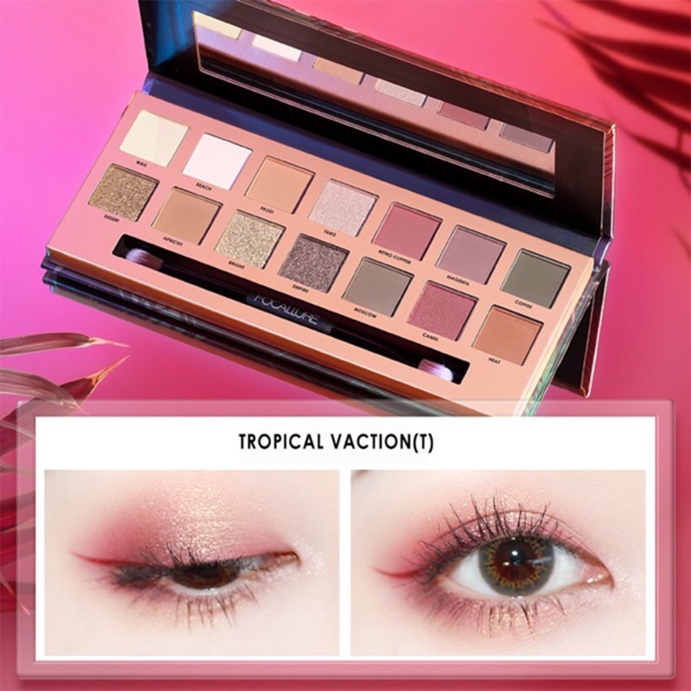 ❤ BELIA ❤ FOCALLURE Tropical Vacation Eyeshadow Palette FA49-T | Eyeshadow | BPOM