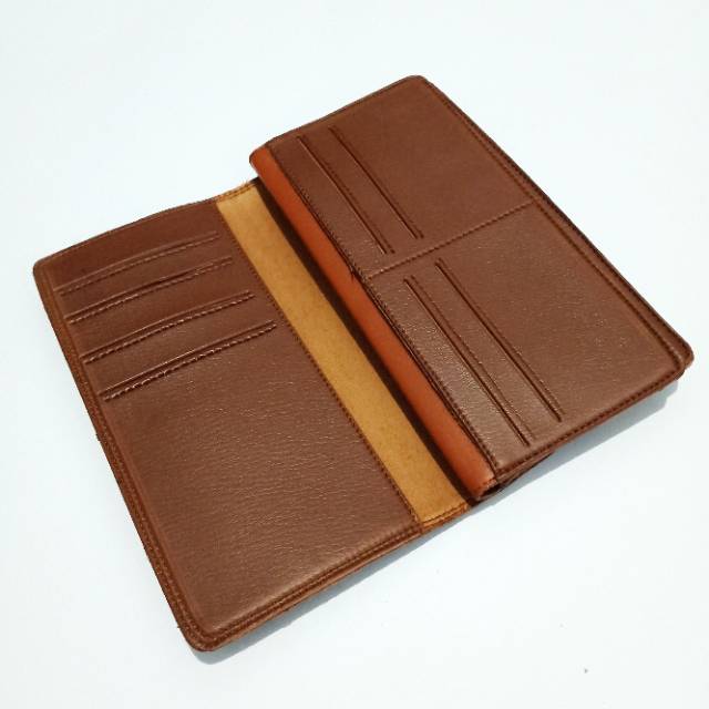 Promo dompet pria panjang // coklat tua // polos // amt 2