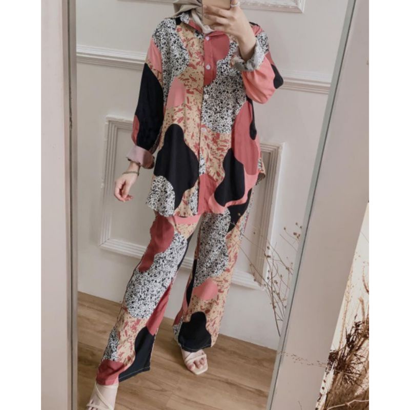 BELLE ONE SET / SETELAN RAYON DAILY ONE SET BAJU SETELAN WANITA KEKINIAN-ONESET(ILONA)