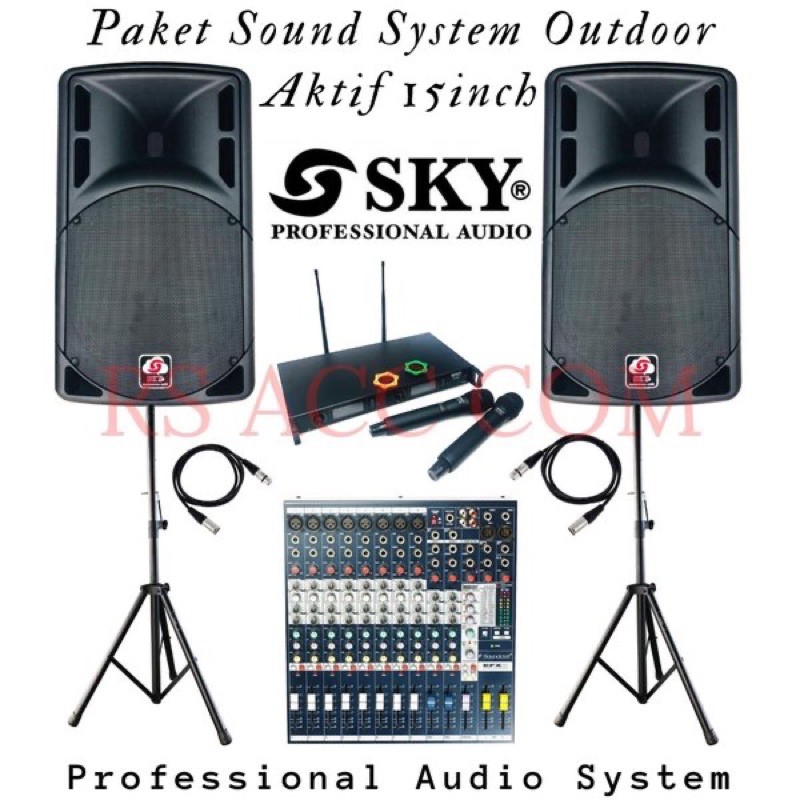 Paket Sound System Outdoor Aktif 15inch Sky audio