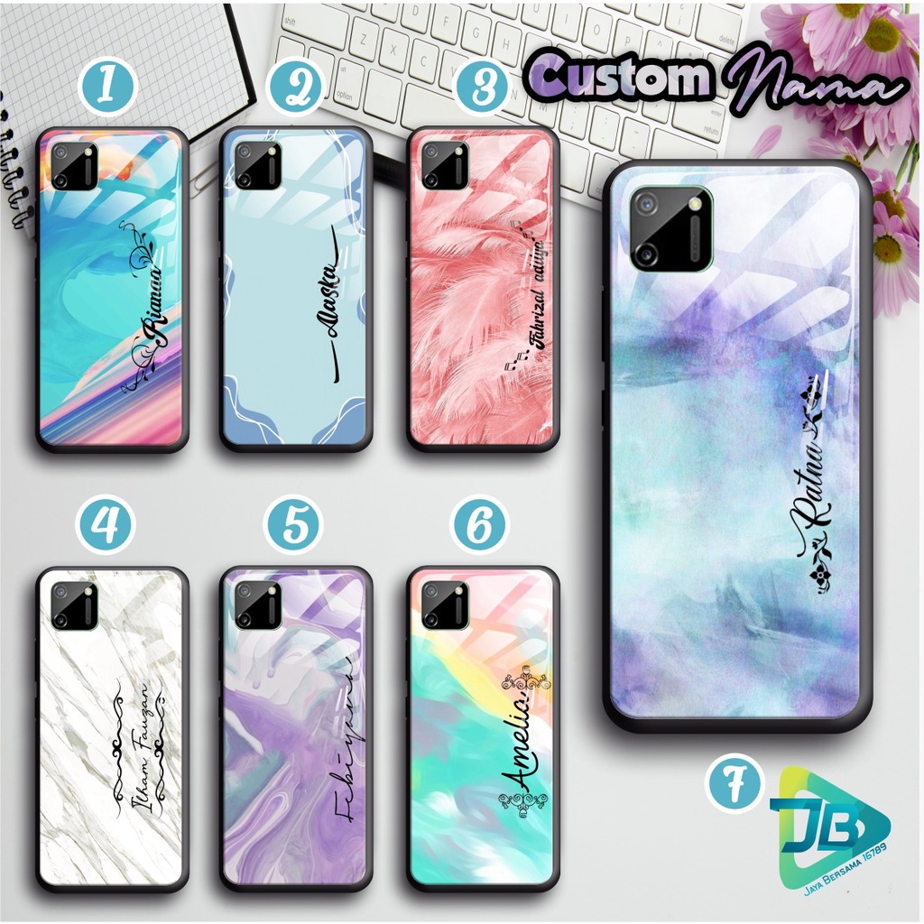 SOFTCASE BACK CASE GLASS KACA CUSTOM NAMA OPPO VIVO XIAOMI SAMSUNG REALME IPHONE ALL TYPE JB4867