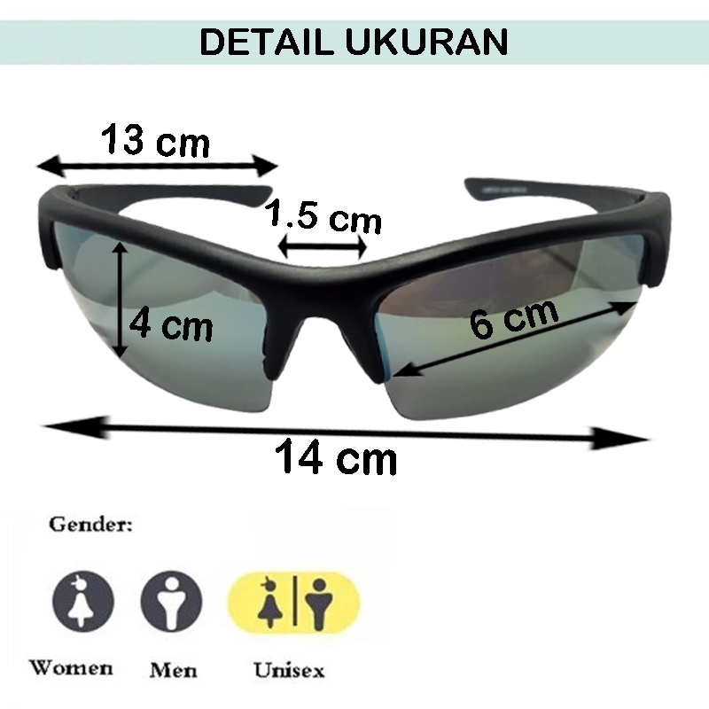 KACAMATA HITAM SPORT FASHION TERBARU AKSESORIS LENSA MIRROR ANTISILAU ANTIRADIASI FRAME FIBER PRIA WANITA COWOK CEWEK UNISEX OUTDOOR HITAM BERSEPEDA BERKENDARA MENGEMUDI MEMANCING STRAIGLINK