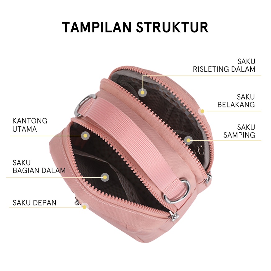 Hathin muii COLORFUL FOX 0419 Anti Air Tas Selempang Wanita Sling Bag Wanita Hand Bag Wanita