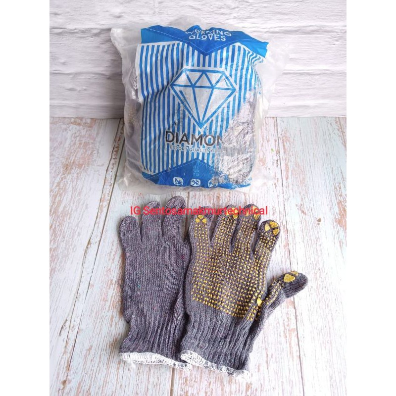 DIAMOND Sarung Tangan Kerja Kaos Abu Bintik 5 Benang Working Gloves