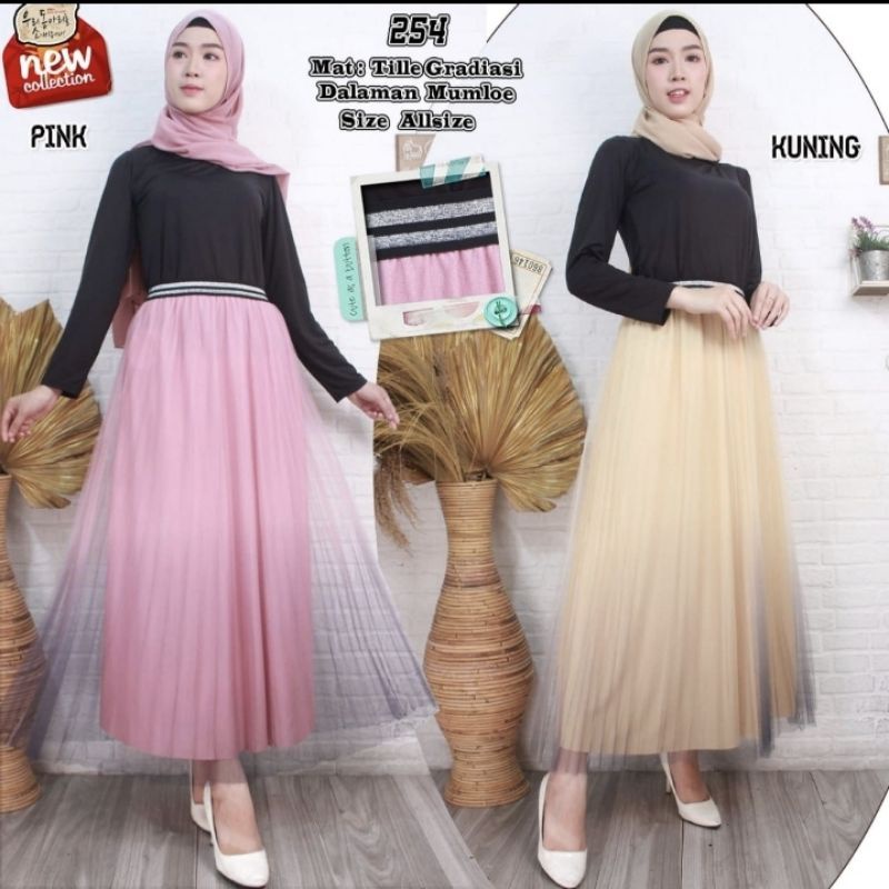 Bisa COD rok tutu gradasi ombre kekinian import Bangkok warnawarni