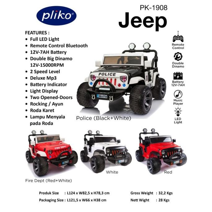 MOBIL AKI JEEP PLIKO 1908 BAN KARET DAN LAMPU BISA BEBAN 60KG