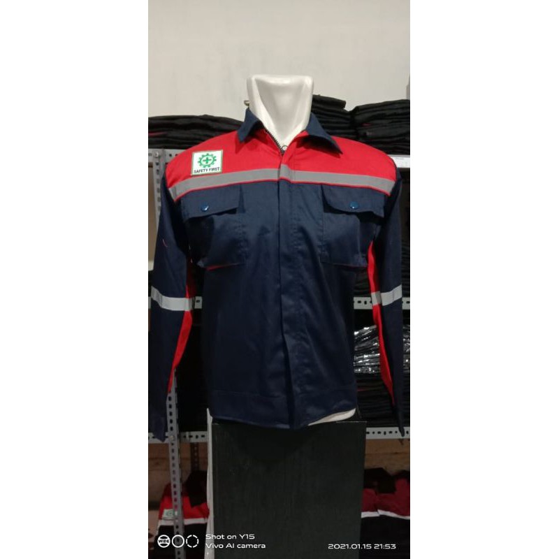WEARPACK SAFETY / KEMEJA SAFETY / BAJU SAFETY LENGAN PANJANG / BAJU PROYEK KEREN / BAJU KERJA PRIA PROYEK / BAJU KERJA PIRA LAPANGAN / BAJU MEKANIK / BAJU WEARPACK / WERFAK PRIA KERJA / BAJU WEARPACK KERJA PROYEK / BAJU TAMBANG / DONGKER MERAH