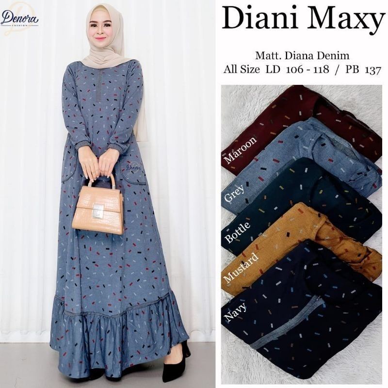 Gamis DIANI Maxi Dress Denim Diana HQ