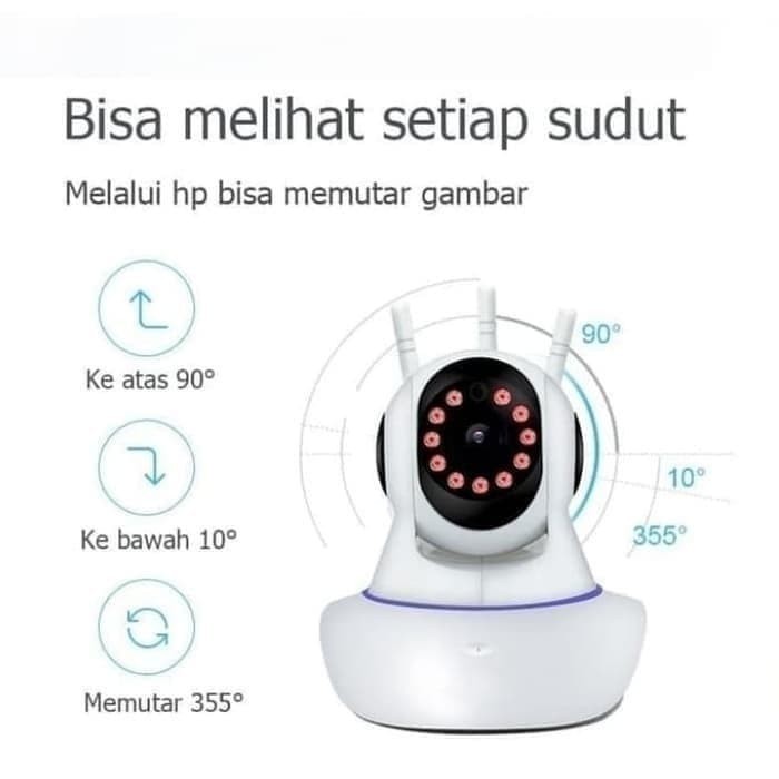 Kamera IP Camera CCTV HD 1080P Wireless 3 Antena Bisa Bicara Baby Cam