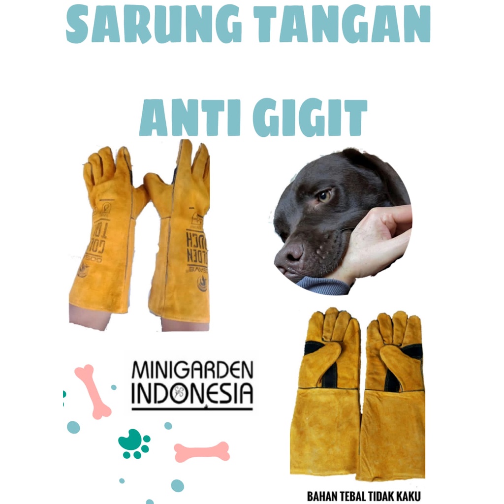 SARUNG TANGAN PELINDUNG GIGITAN HEWAN ANJING REPTILE BURUNG ANTI BITE COKLAT