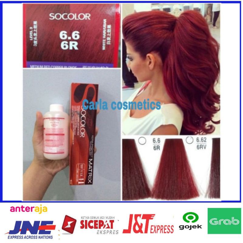 cat rambut matrix socolor 6.6/6R + oxidan't matrix
