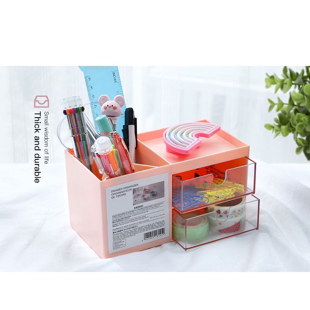 MINISO Drawer organizer pastel colors. Rak akrilik miniso ready surabaya