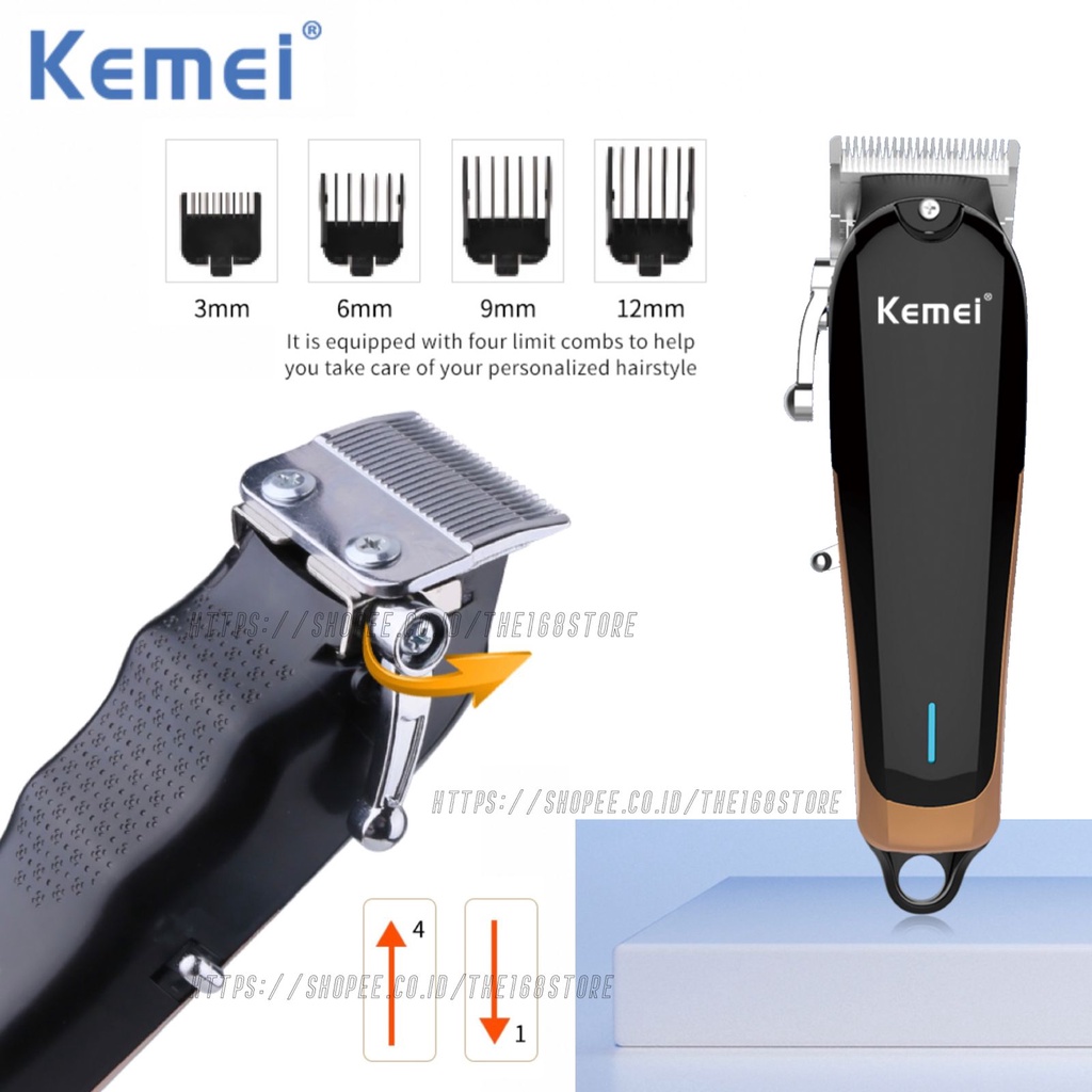 Alat Cukur Rambut Original Kemei KM-1756  Hair Clipper Professional Elektrik Rechargeable Cukuran KM 1756