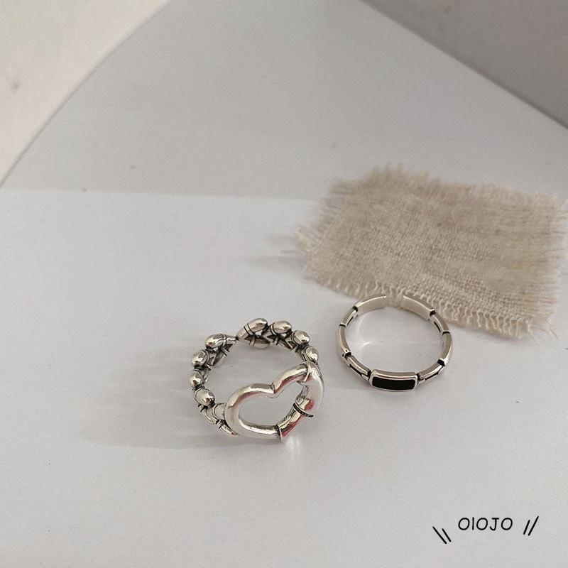 【COD】Cincin Model Terbuka Desain Hati Hollow Untuk Wanita