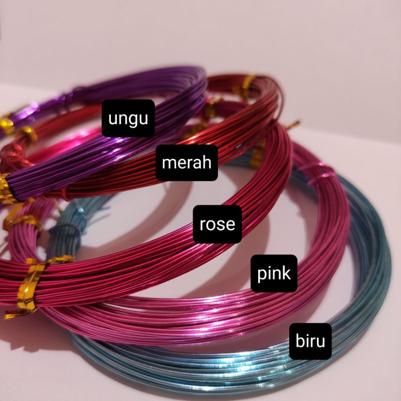 10 meter kawat warna 1mm / kawat bross / kawat bahan kerajinan