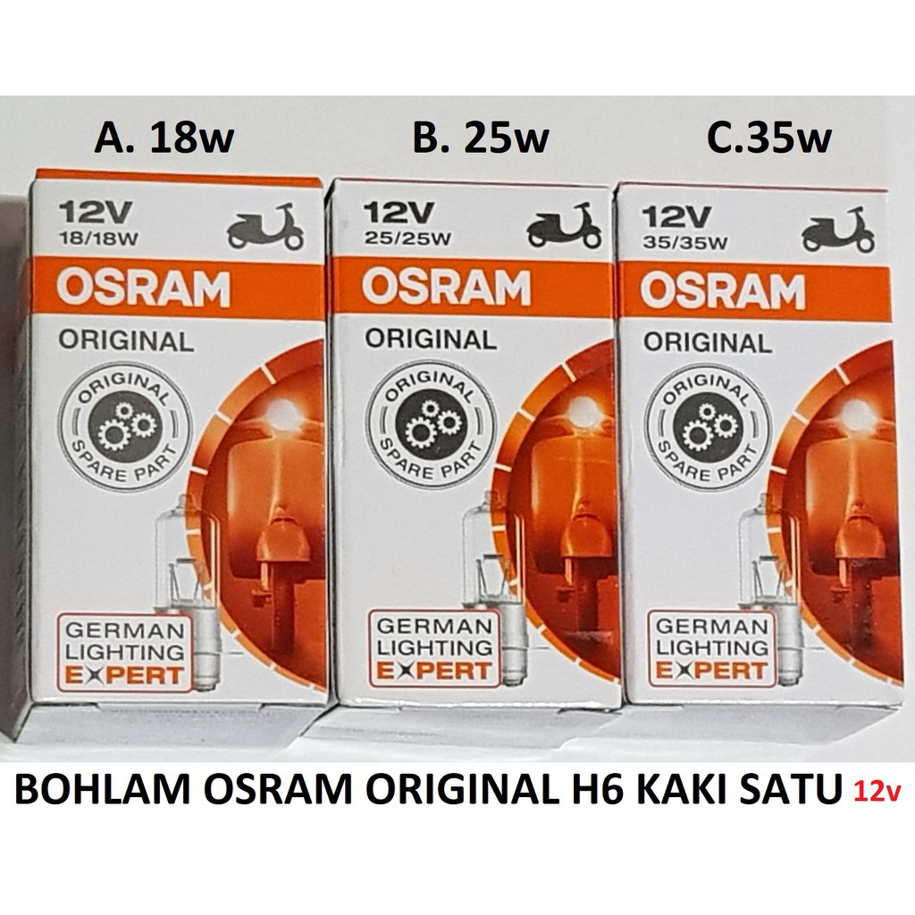 Original Osram Bohlam Halogen Lampu Depan Motor Bebek Matic H6 12v