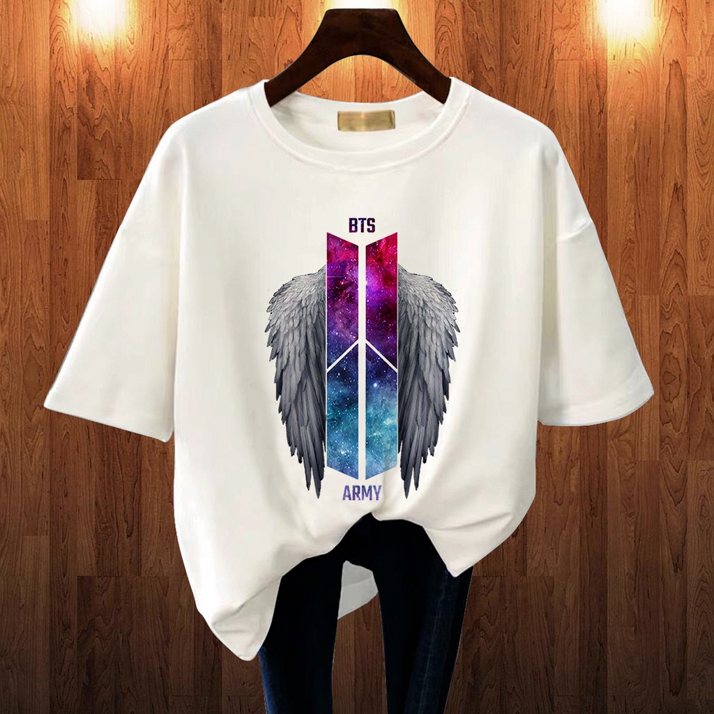 CALVIERO SHOP - BAJU KAOS WANITA DEWASA PRINT CASUAL BTS WING