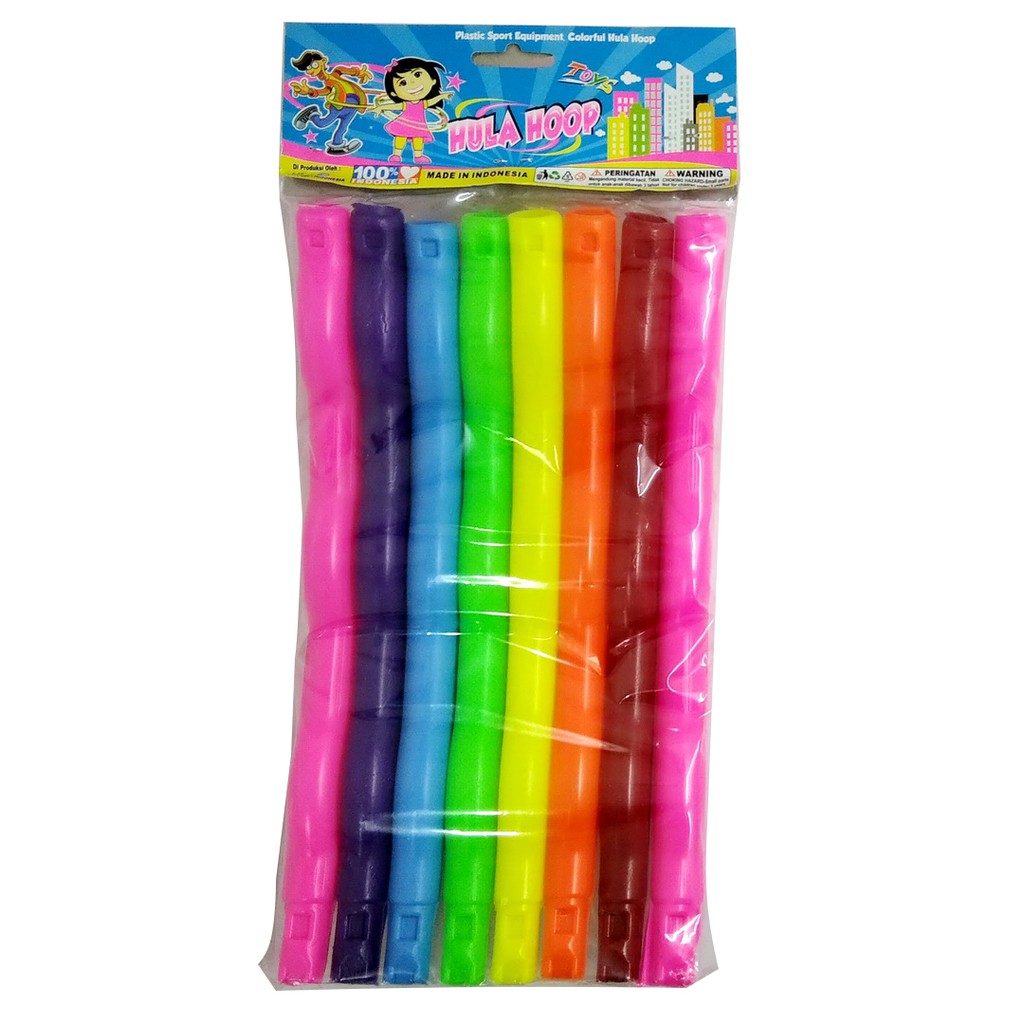 Hula hoop Pelangi Plastik Rakit Mainan Olahraga Anak Hulahoop