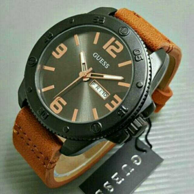 JAM TANGAN PRIA GUESS KW SUPER TGL/HARI ON