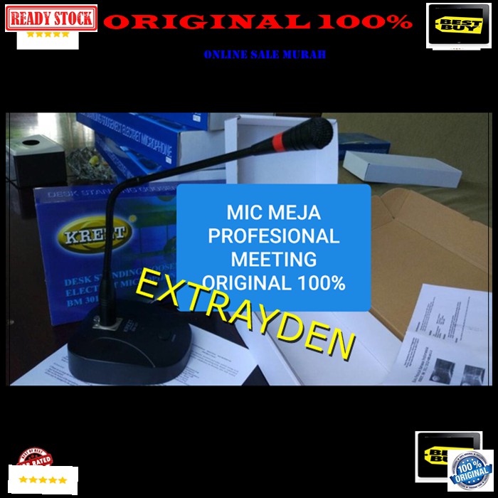 G172 Krezt original 100% mic meja condenser mik table desk standing electret condesor microphone meeting pidato mikrophone podium mimbar peka sensitif ori asli profesional pro audio sound sistem meting vokal vocal panggung dj studio  PAKAI MIC INI SUARA B