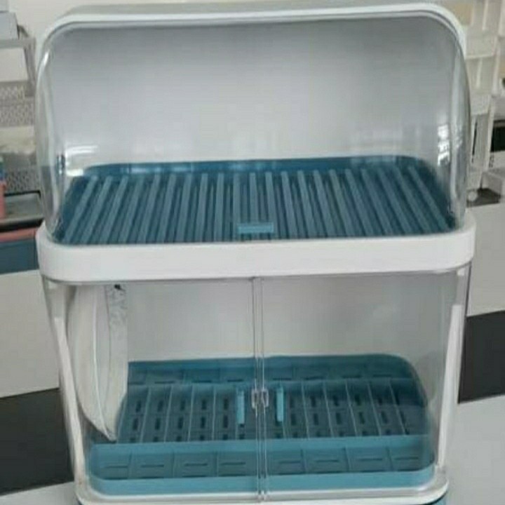 Rak Piring Serbaguna 2 Tingkat + Tutup - Rak Dapur All In One