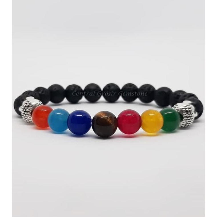 Sale Gelang Batu Natural Lava 7 Cakra Hot