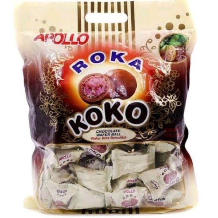 

APOLLO ROKA koko chocolate wafer ball wafer bola bercoklat 250gr isi 50pcs