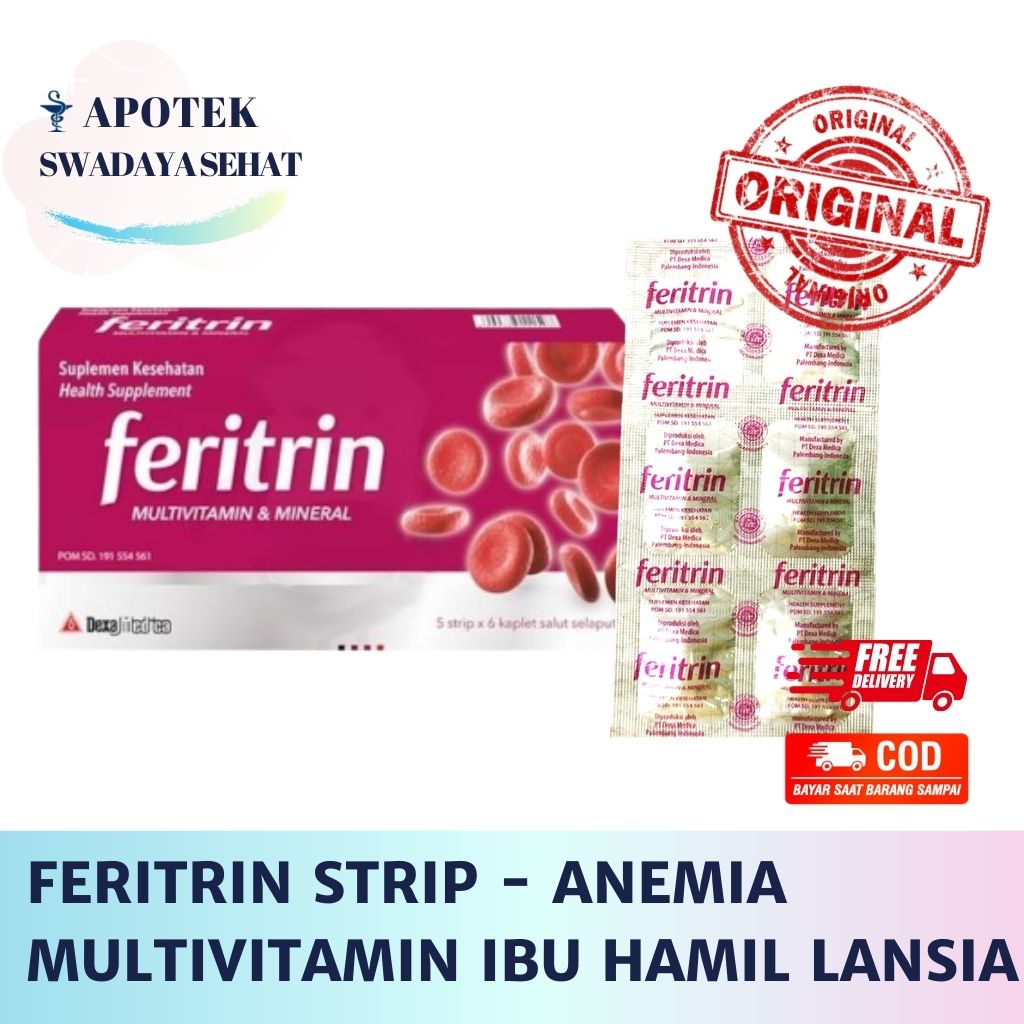 FERITRIN Strip - Suplemen Ibu Hamil Menyusui Kurang Darah Anemia Multivitamin Lansia 6 Tablet