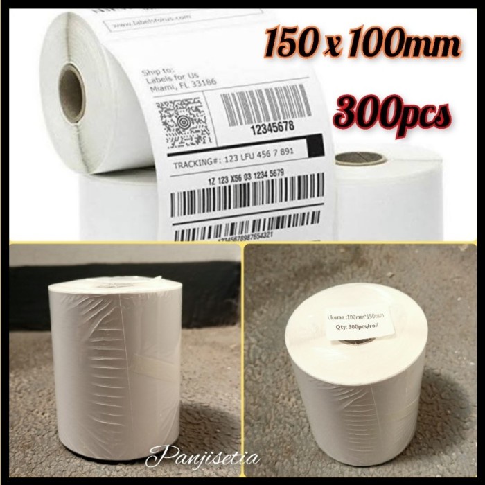 

(BISA COD) Label Barcode Sticker 100 x 150 Kertas Stiker Thermal 100x150mm 300pcs