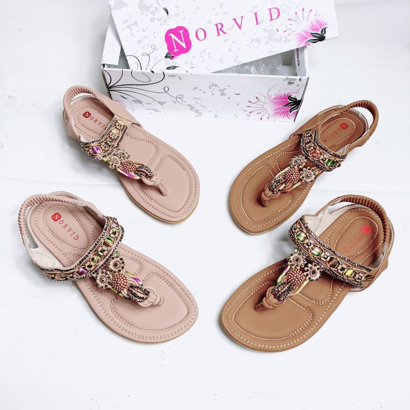 Norvid Flat Sandal Tali Impor Simple NGS 335