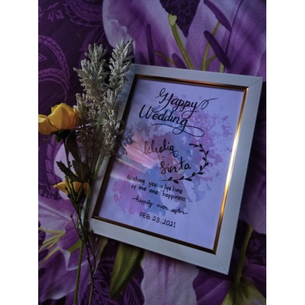 Hadiah/Gift Kaligrafi/Tulisan Pernikahan, Wisuda, Ulang Tahun