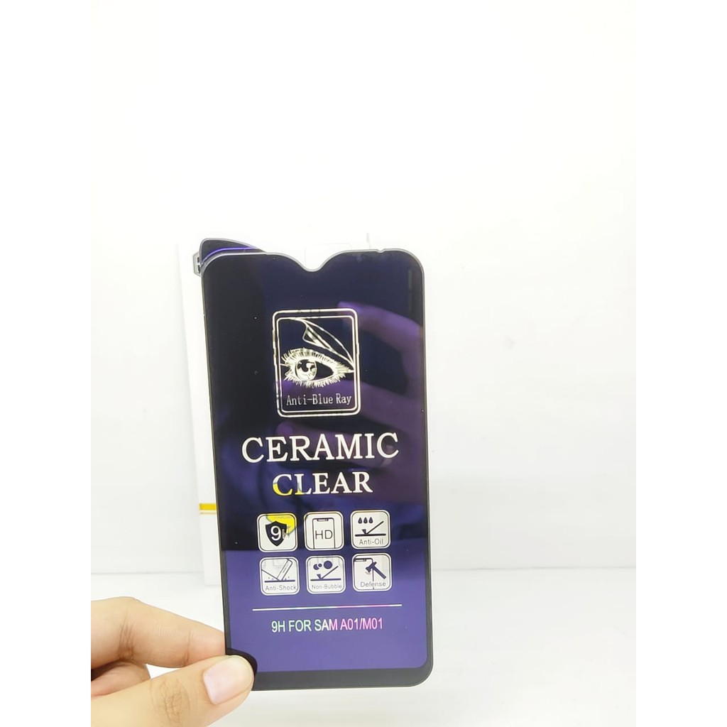 Ceramic CLEAR ANTI BLUE Samsung A01 A015F M01 5.7 inch Screen Protector Full Layar No Sidik Jari Ant