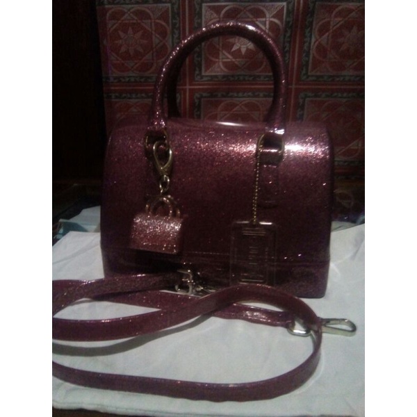 preloved furla jelly candy mini