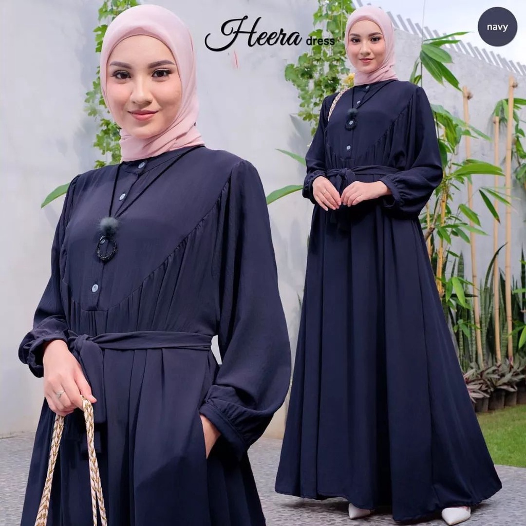 IK Heera dress / Gamis fashion perempuan dewasa / dress kondangan bahan crinkle
