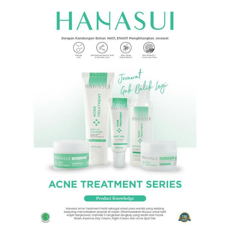 CS1- PAKET Hanasui Acne Treatment Series 5IN1 Free Pouch