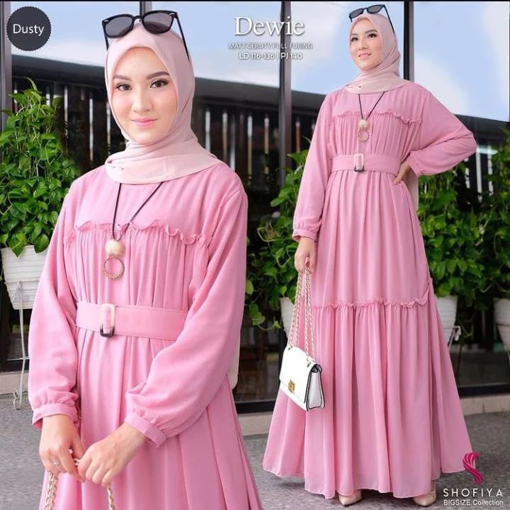 DEWIE DRESS BL CERUTY BABYDOLL FULL PURING LD 110 CM PB 140 CM FREE BELT GAMIS WANITA TERBARU 2023 KEKINIAN DRESS PUTIH WANITA MOTIF POLOS MAXI DRESS JUMBO VIRAL