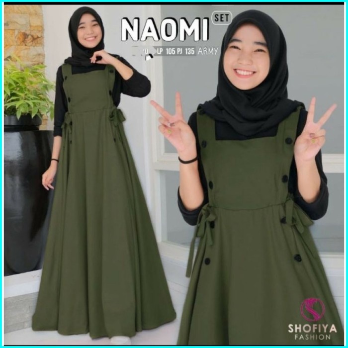 TERBARU       Naomi Overall Set Inner Gamis Remaja Tanggung Gamis