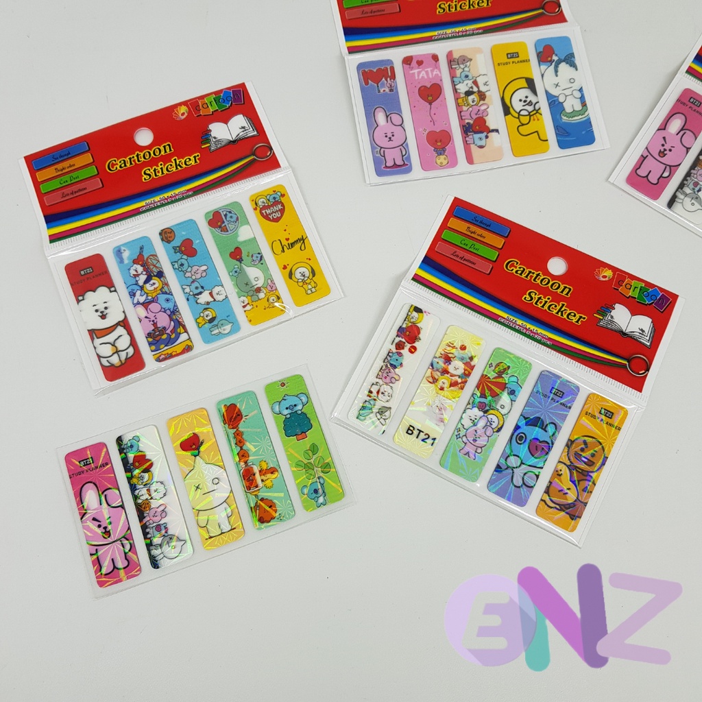 ENZ ®  Pembatas Buku Kertas / Sticky Note / Alat tulis Anak / Post It Label Karakter BT21 BTS 1228