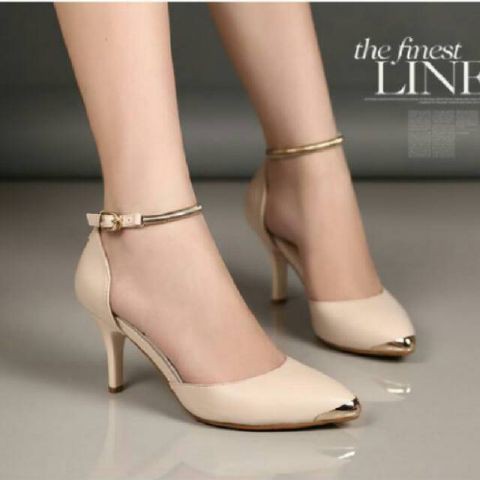 Shh1700 Sepatu Heels Wanita Cantik Import 1Cocok Remaja Dewasa Ke YH769 Heels Gp.06 Cream - Beige,