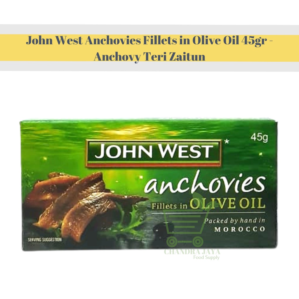 

John West Anchovies Fillets in Olive Oil 45gr - Anchovy Teri Zaitun