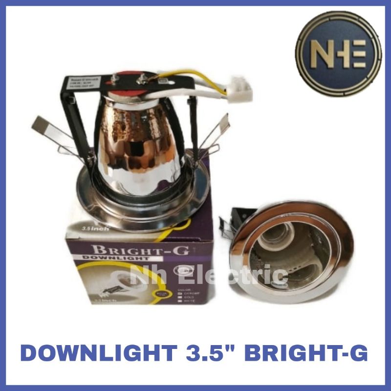 Downlight 3,5 Inchi Silver Bright-G - Rumah Lampu 3,5 Inchi Stanliess Bright-G - Downlight 3,5&quot; Chrome Bright-G