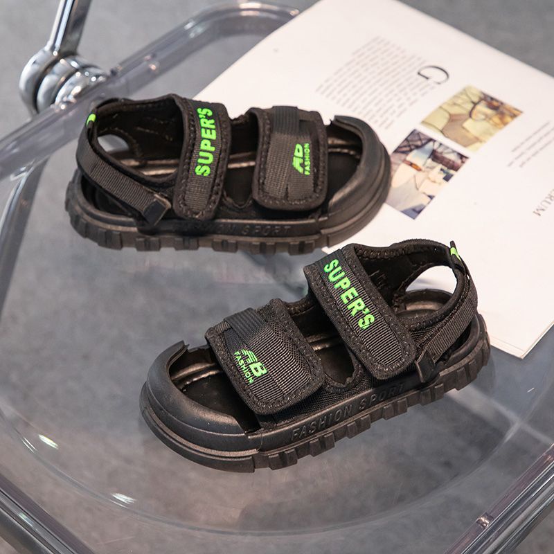 [GROSIR][COD] SEVEN_DAY SANDAL FLIP FLOP SANDAL KANVAS ANAK-ANAK CEWEK COWOK WM2317 HITAM