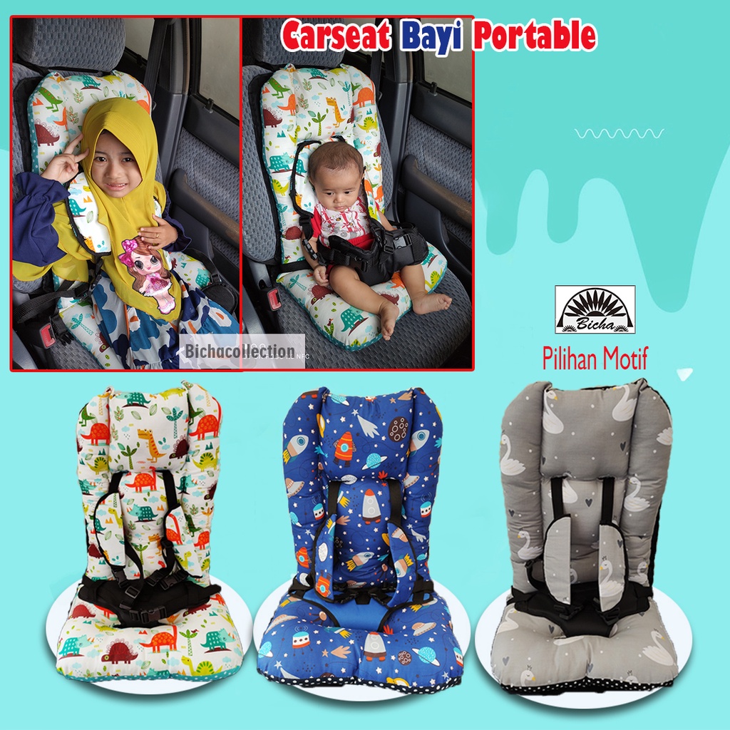 BABY CAR SEAT Portable PREMIUM Sponge Tebal - Kursi Mobil Bayi Car Sit Dudukan Mobil Anak Carseat FREE TAS MIKA