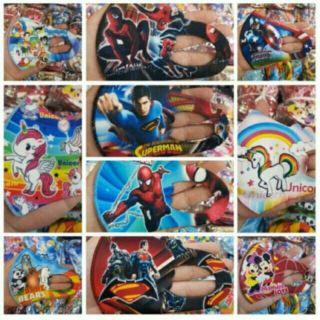 Masker scuba anak karakter / masker wajah anak anak kartun motif