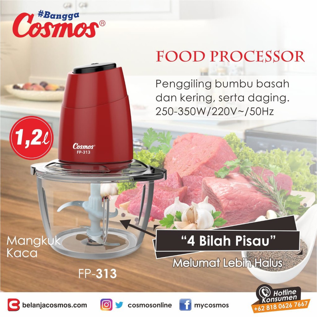 Blender Mini Cosmos Food Processor 1.2 Liter