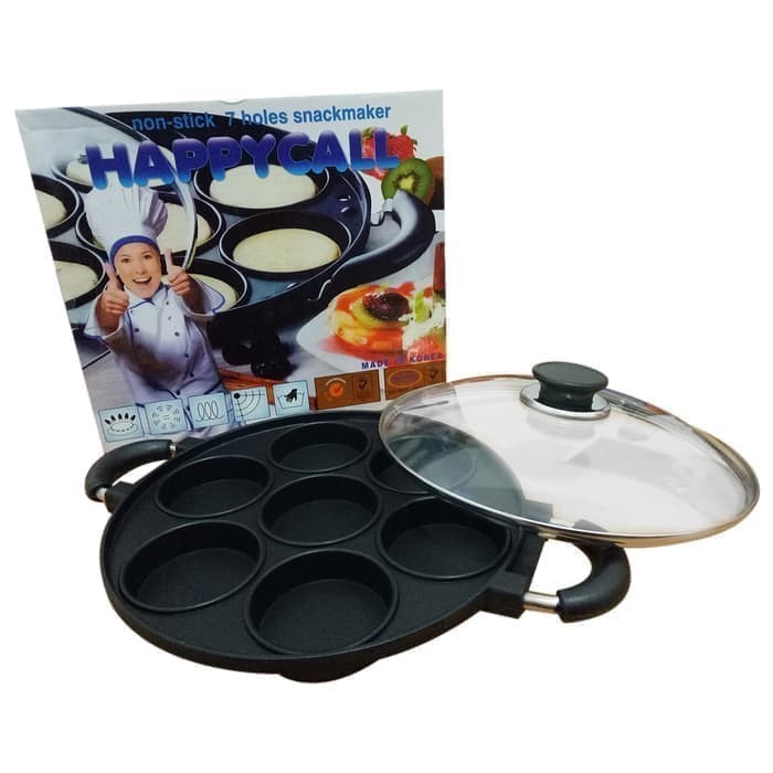 HAPPY CALL Cetakan Kue 8 Lubang 7 Datar Q2 15 Pukis 4 MARTABAK MINI IDOLA MANIS LUMPUR Apem Snack Ma